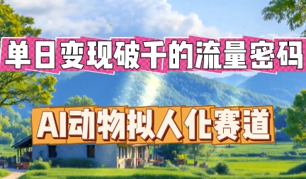 单日变现破k的流量密码,AI动物拟人化赛道-极客副业站