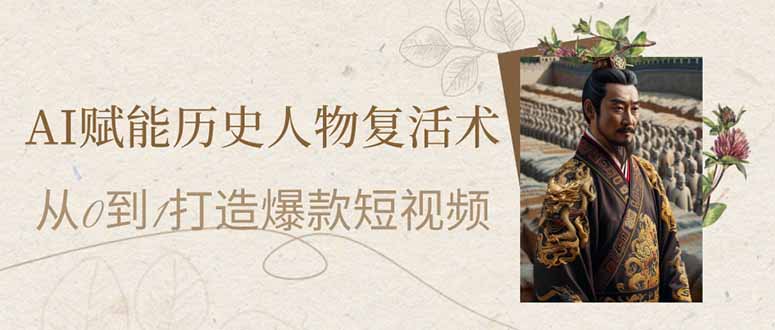 (14311期)AI赋能历史人物复活术:从0到1打造爆款短视频-极客副业站
