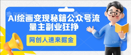 AI绘画变现秘籍:公众号流量主副业狂挣,网创人速来掘金-极客副业站