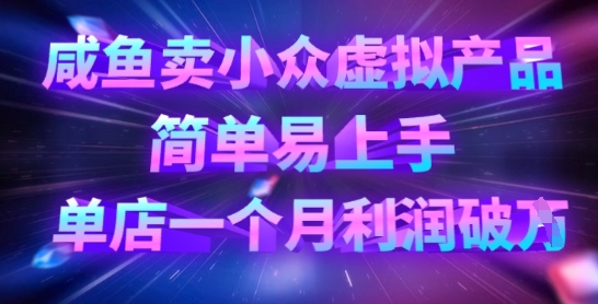咸鱼卖小众虚拟产品,简单易上手,单店一个月利润破W-极客副业站